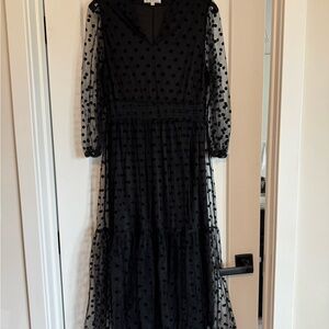 Elegant Black Polka Dot Dress